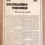 Articolo l'Arena 100 anni Occhialeria Fabbroni